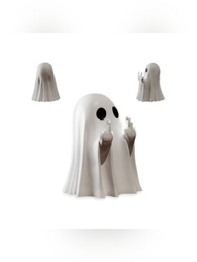 Funny Ghost Middle Finger Figurine Resin Desk Decor Cute Novelty Gift